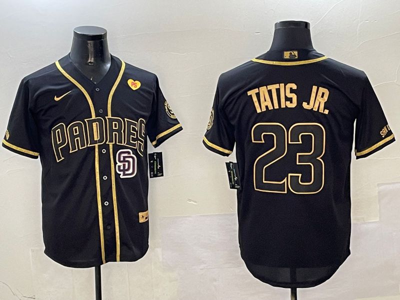 Men San Diego Padres #23 Tatis jr Black Gold Game 2025 Nike MLB Jersey style 1->san diego padres->MLB Jersey